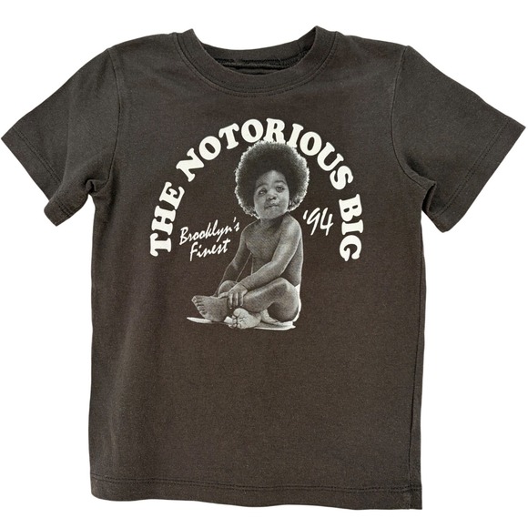 The Notorious B.I.G. Other - The Notorious B.I.G. Brooklyn's Finest 4T Black Graphic Tee Streetwear Retro